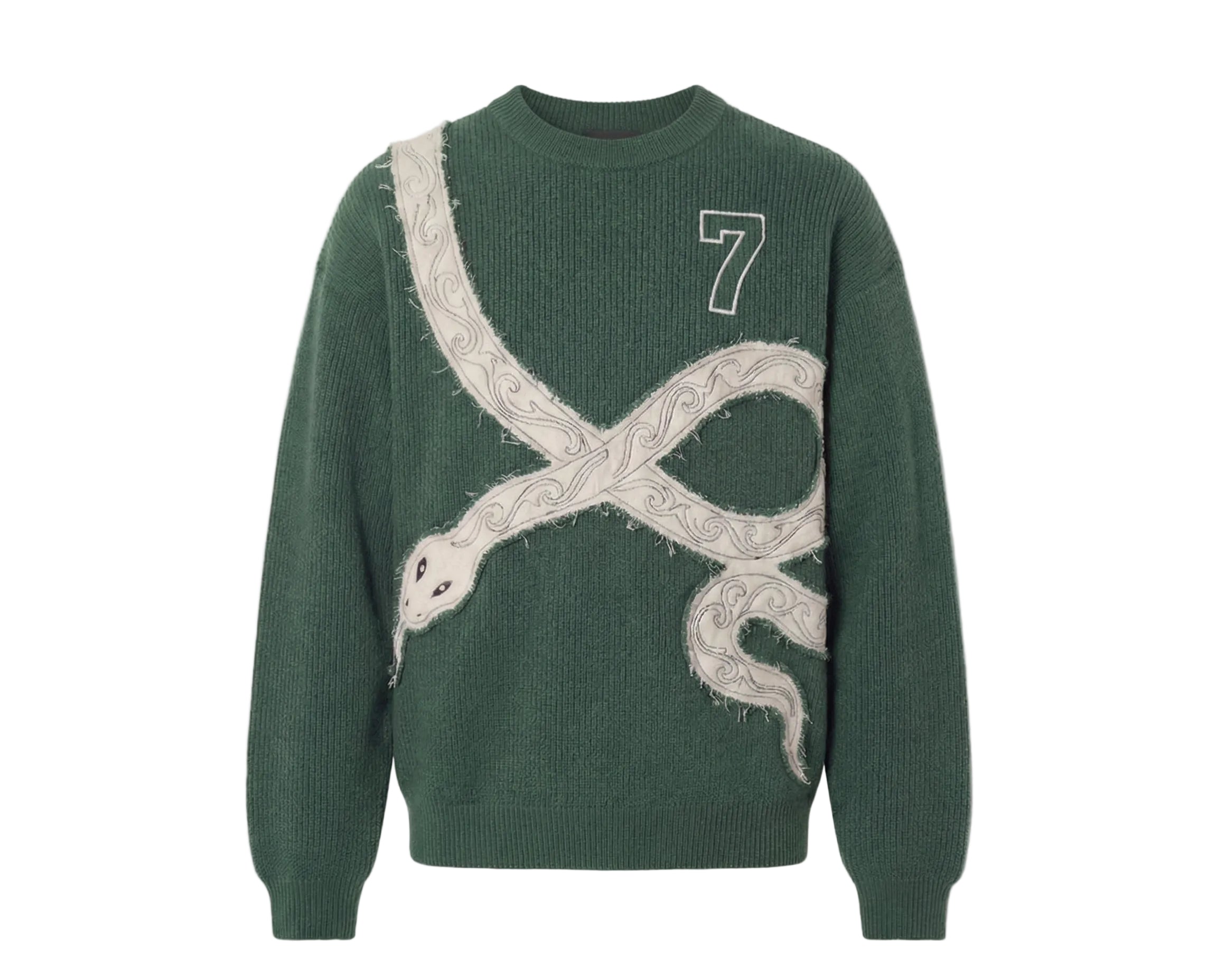 Knitted olive green sweatshirt