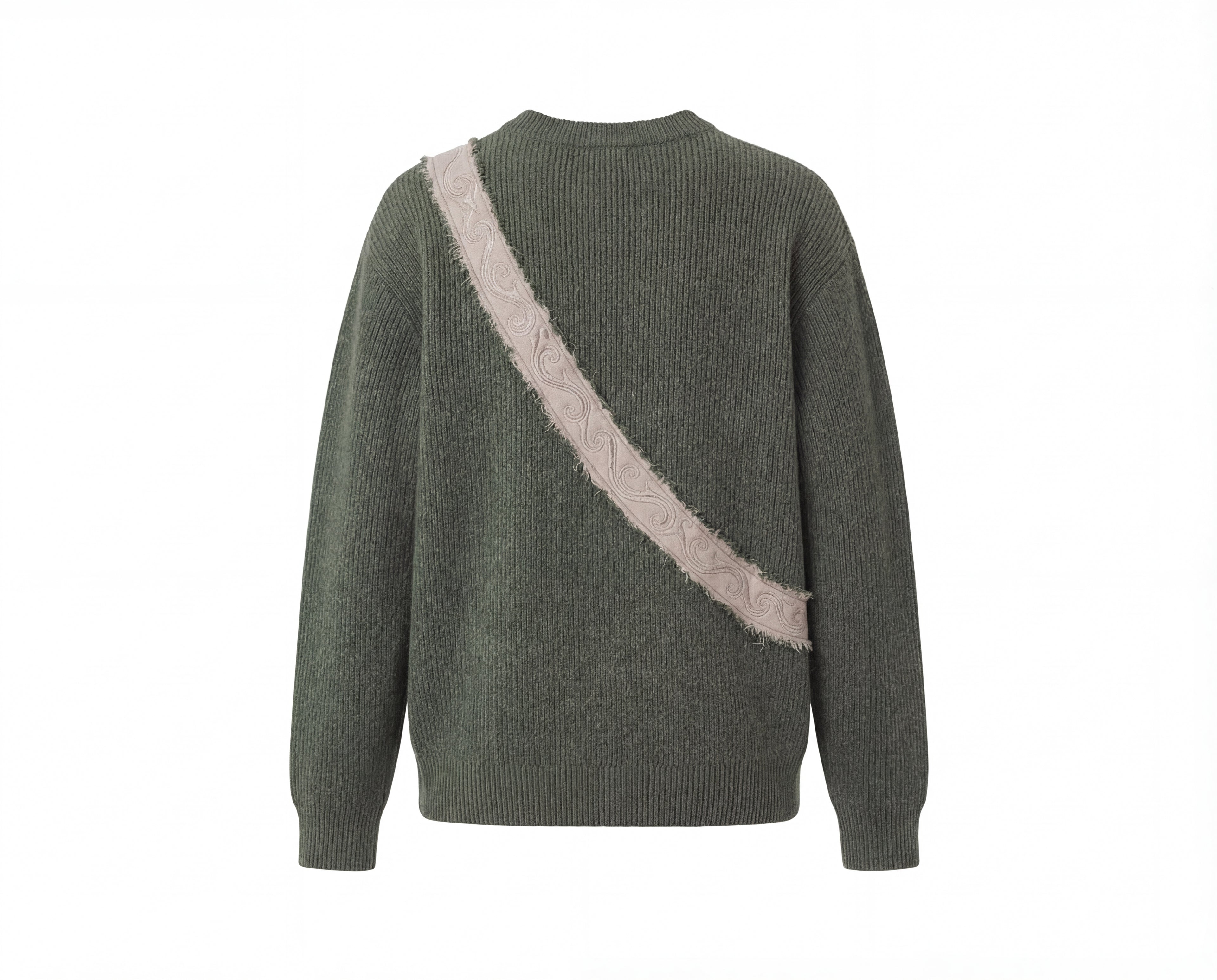 Knitted olive green sweatshirt